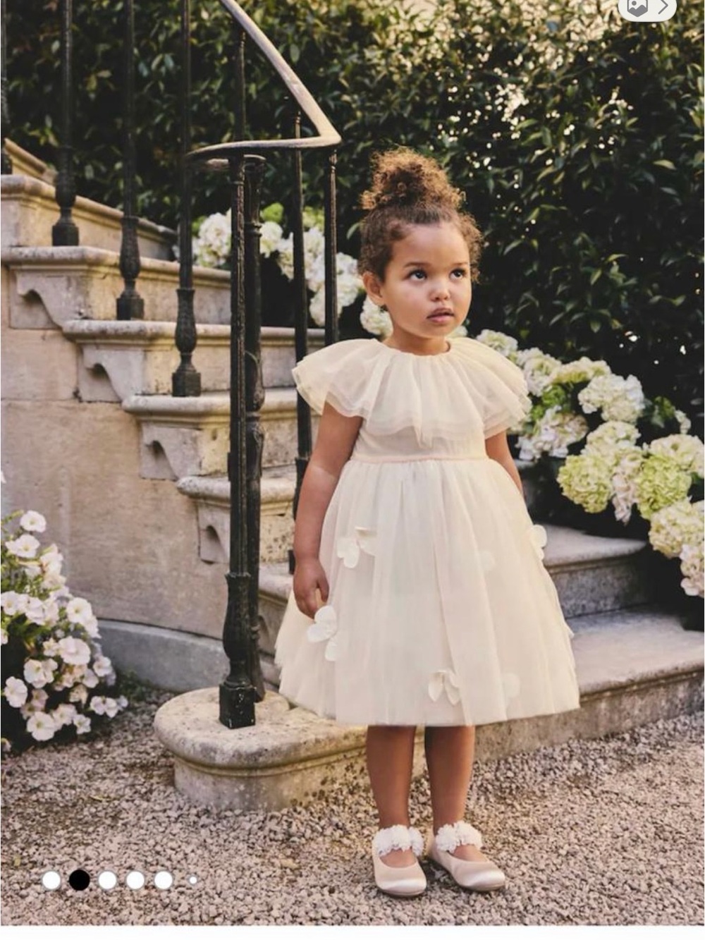 next Cream Tulle Flower-Appliqué Party Dress